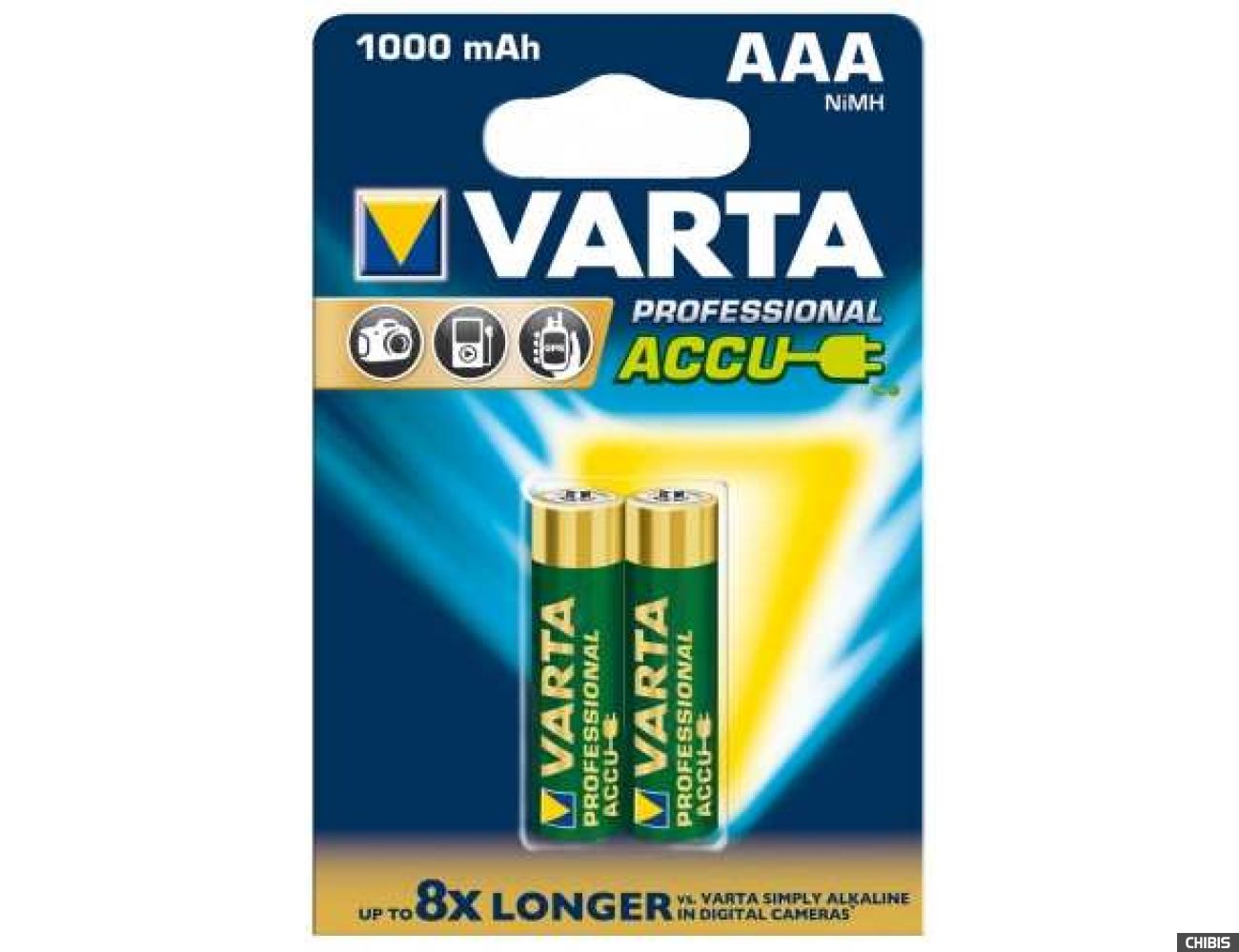 Аккумуляторные батарейки ААА Varta 1000 mAh Professional HR3 Ni-MH 2/2 шт. 05703301402
