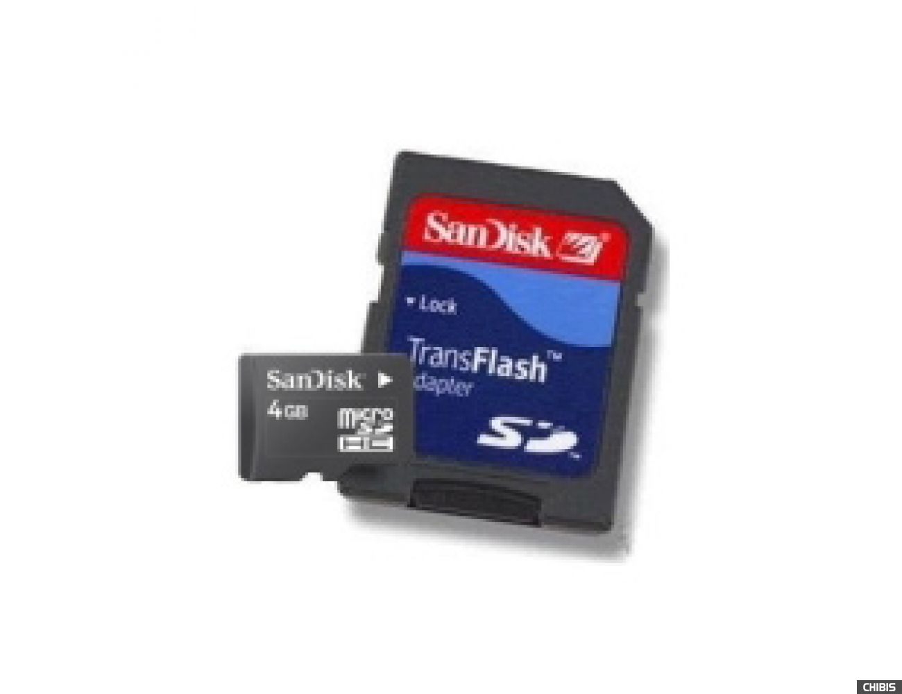 Карта памяти SanDisk MicroSDHC 4Gb +SD адаптер