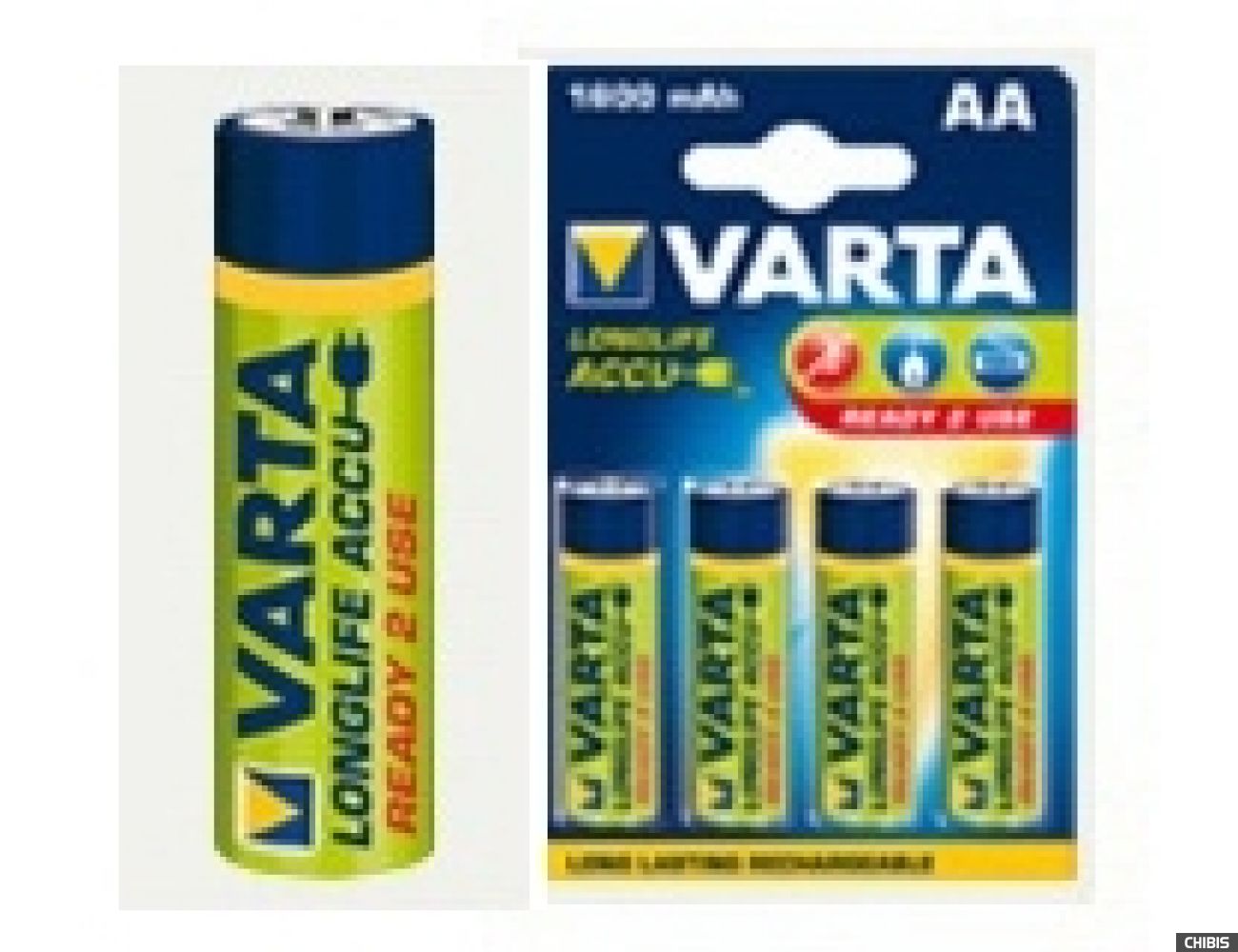 Аккумуляторные батарейки АА Varta 1600 mAh LongLife R2U (HR6 Ni-MH) 4/4 шт.