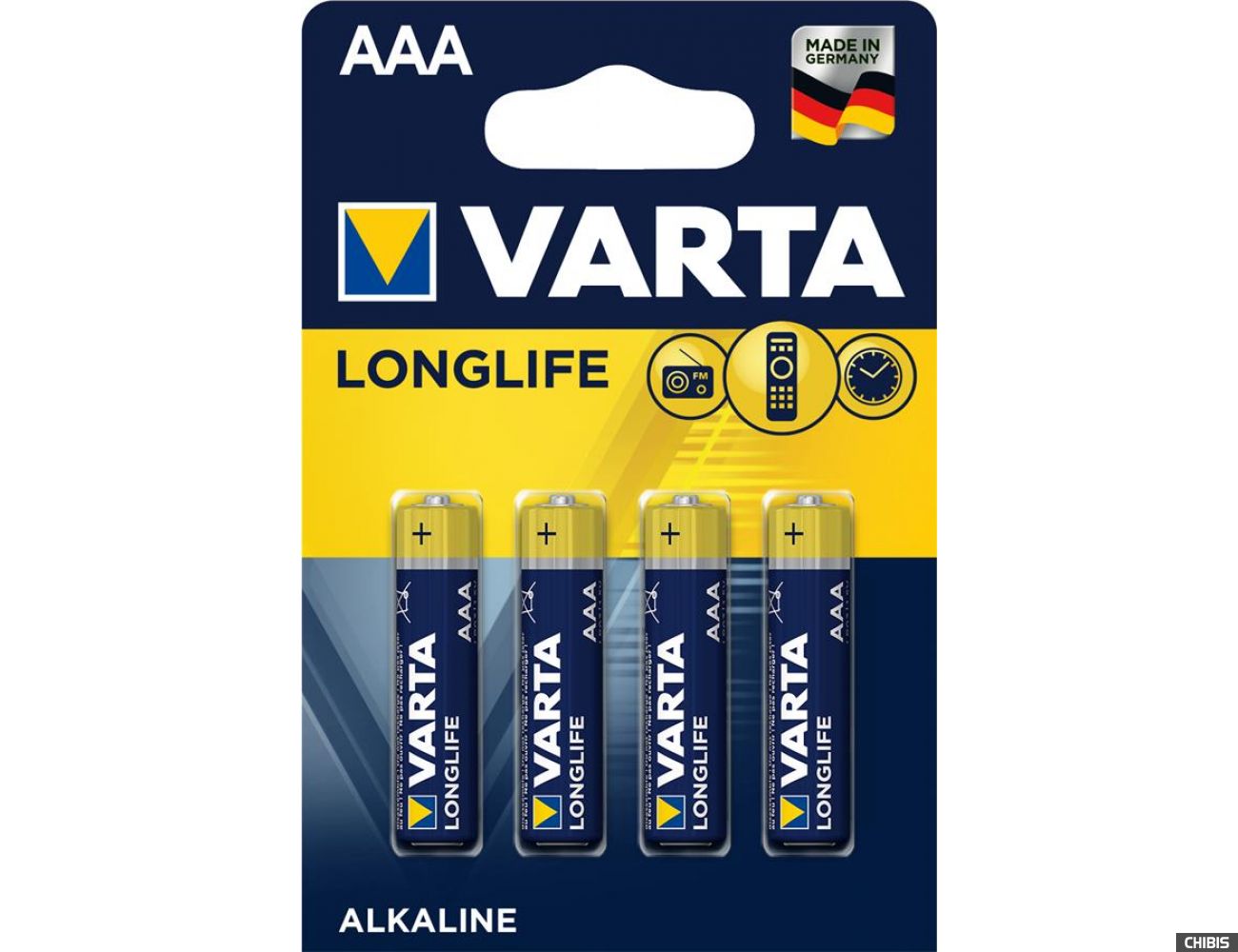 Батарейка ААА Varta Longlife LR03 1.5V Alkaline блистер 4 шт.