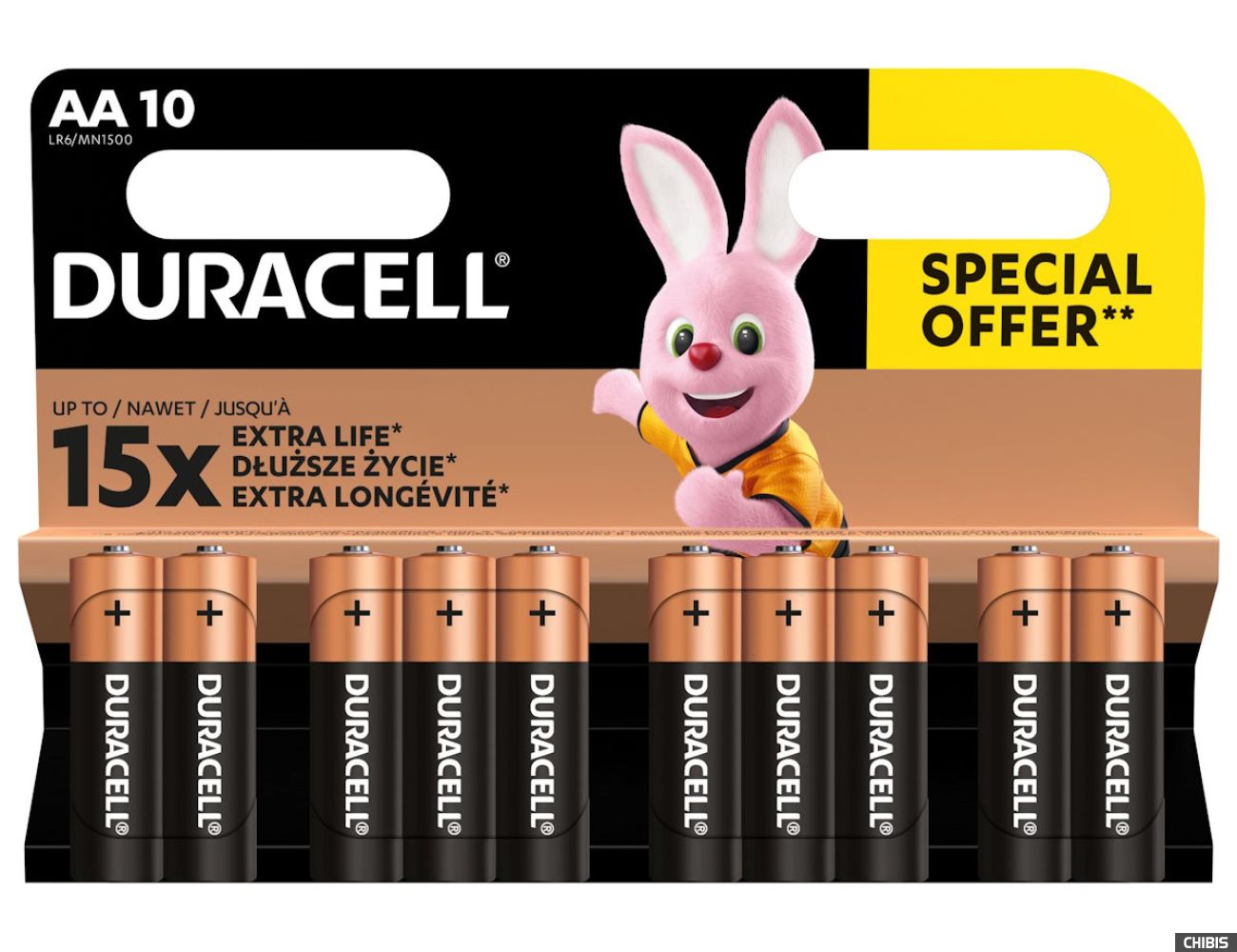 Батарейка Duracell LR06 MN1500 1.5V alkaline 10 шт