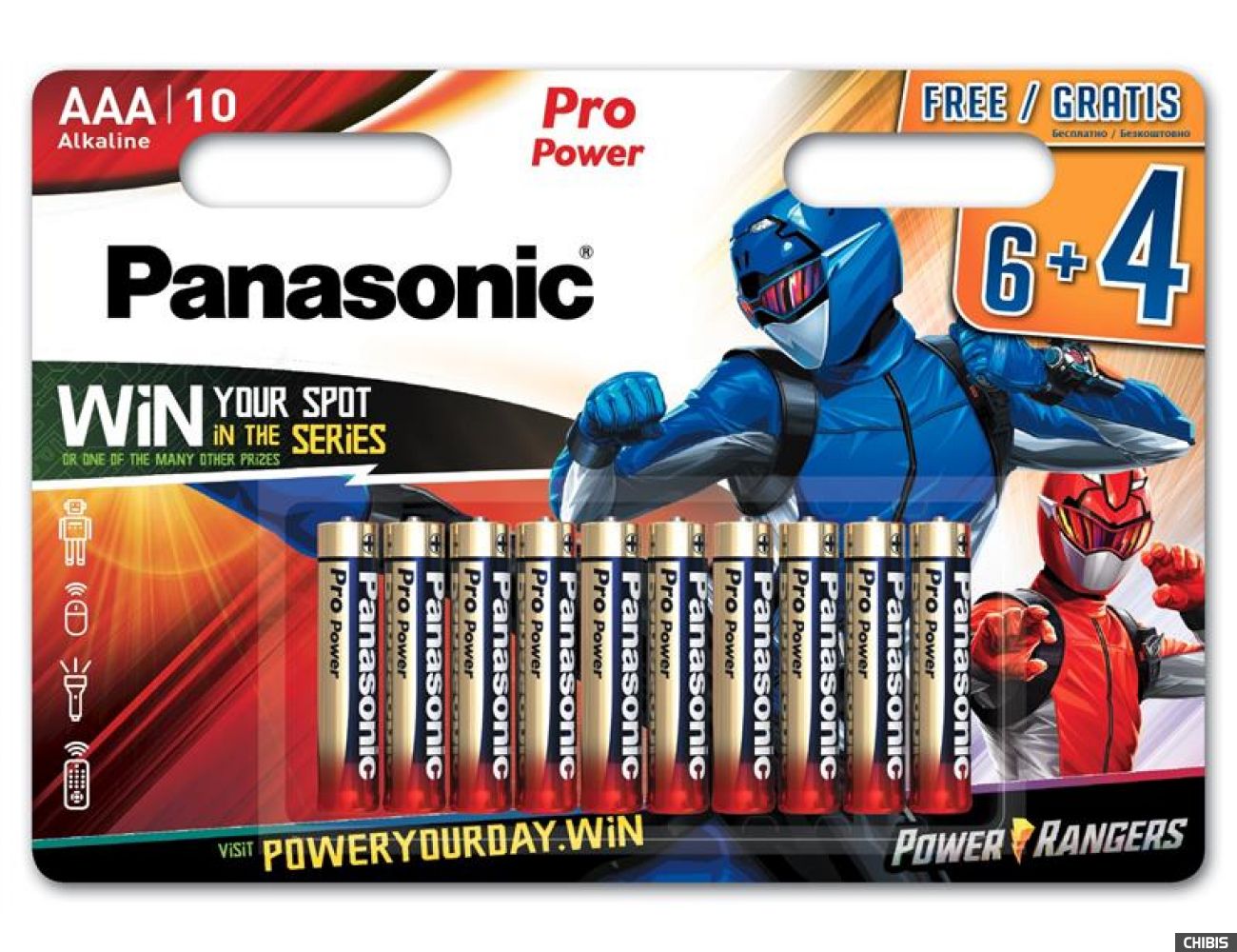 Батарейка Panasonic AAA Pro Power Alkaline 1.5V Power Rangers 10 шт. 