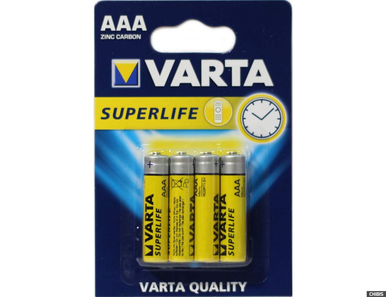 Батарейка ААА Varta Superlife R03, 1.5V, Цинково-угольная блистер на 4 шт 02003101414