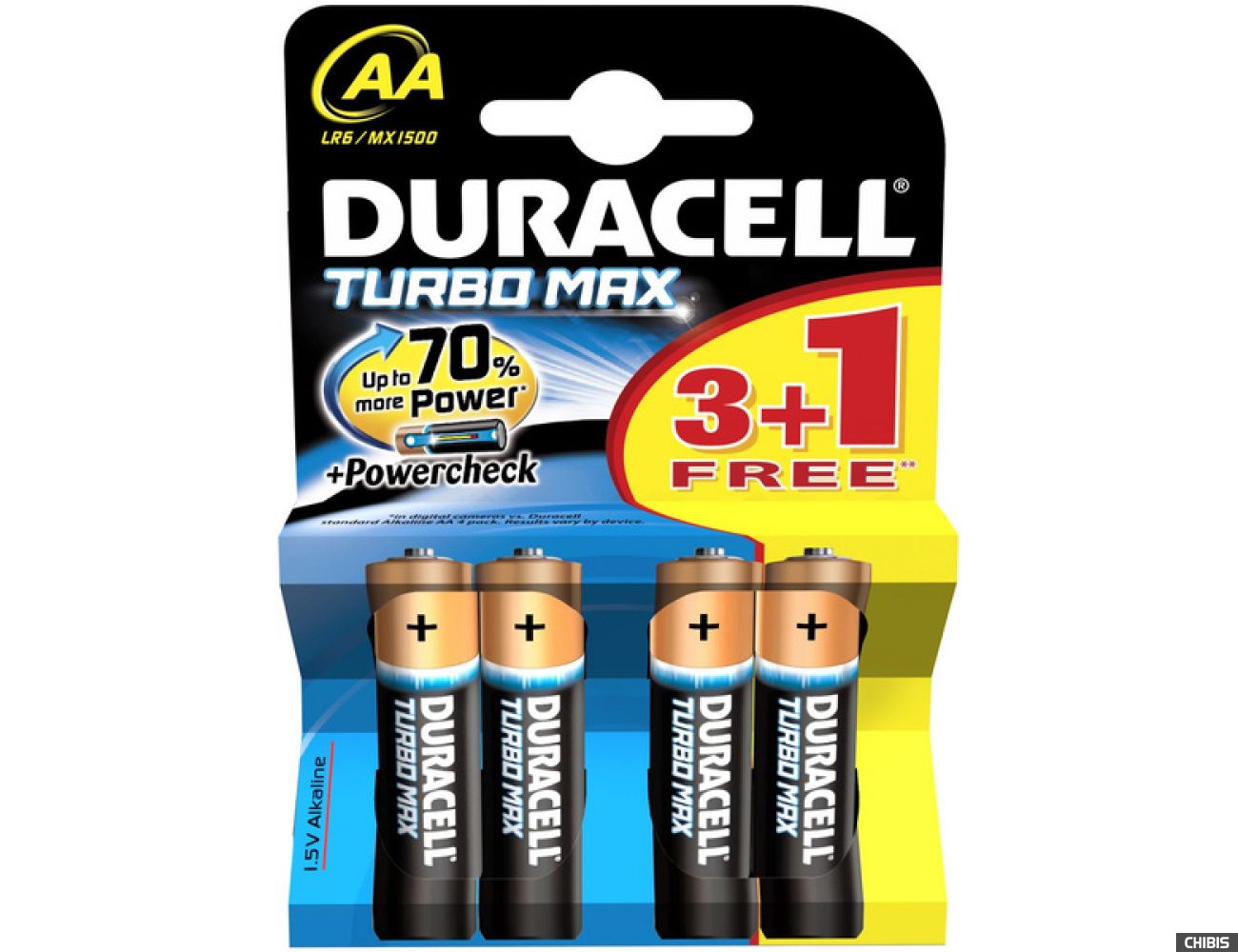 Батарейка АА Duracell Turbo Max LR06 1.5V Alkaline 3 шт+1 бесплатно 4/4шт 