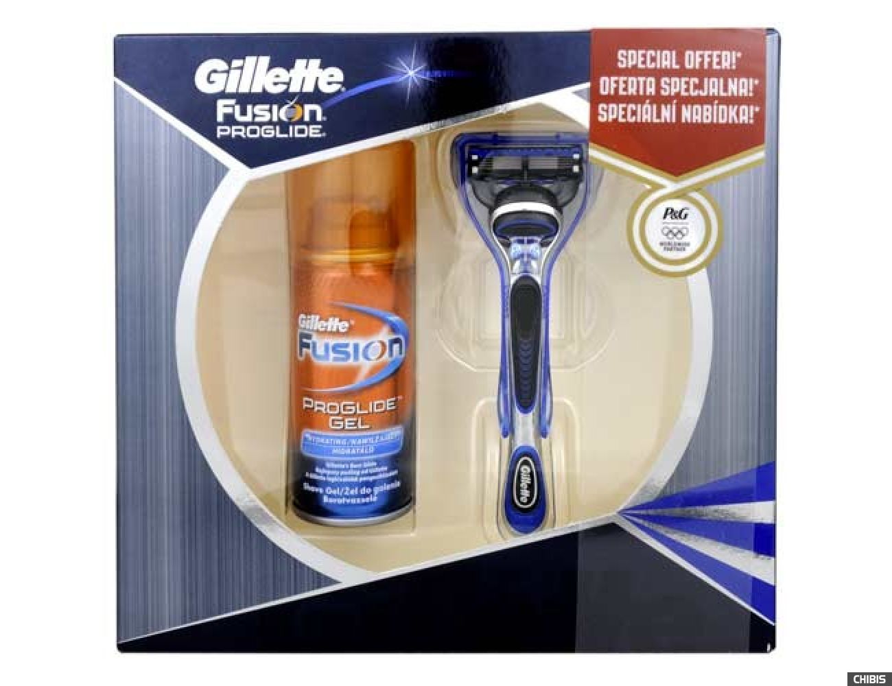 Gillette Fusion ProGlide станок c 1 лезвием + гель для бритья увлажнение 75мл  7702018331369
