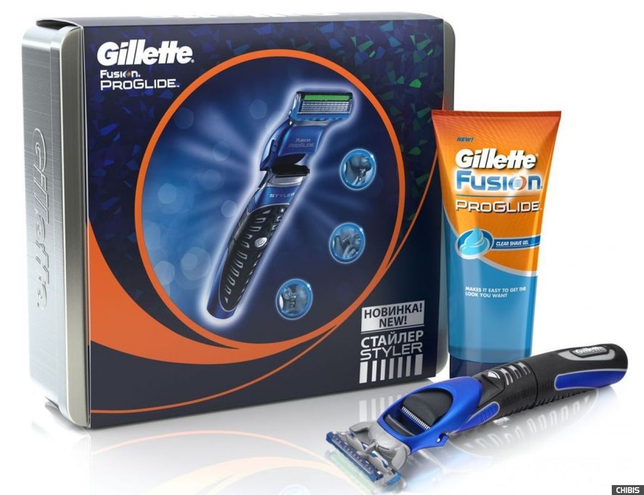 Gillette Styler Fusion ProGlide Power триммер для бороды и усов  + гел д/б 175мл 7702018331932