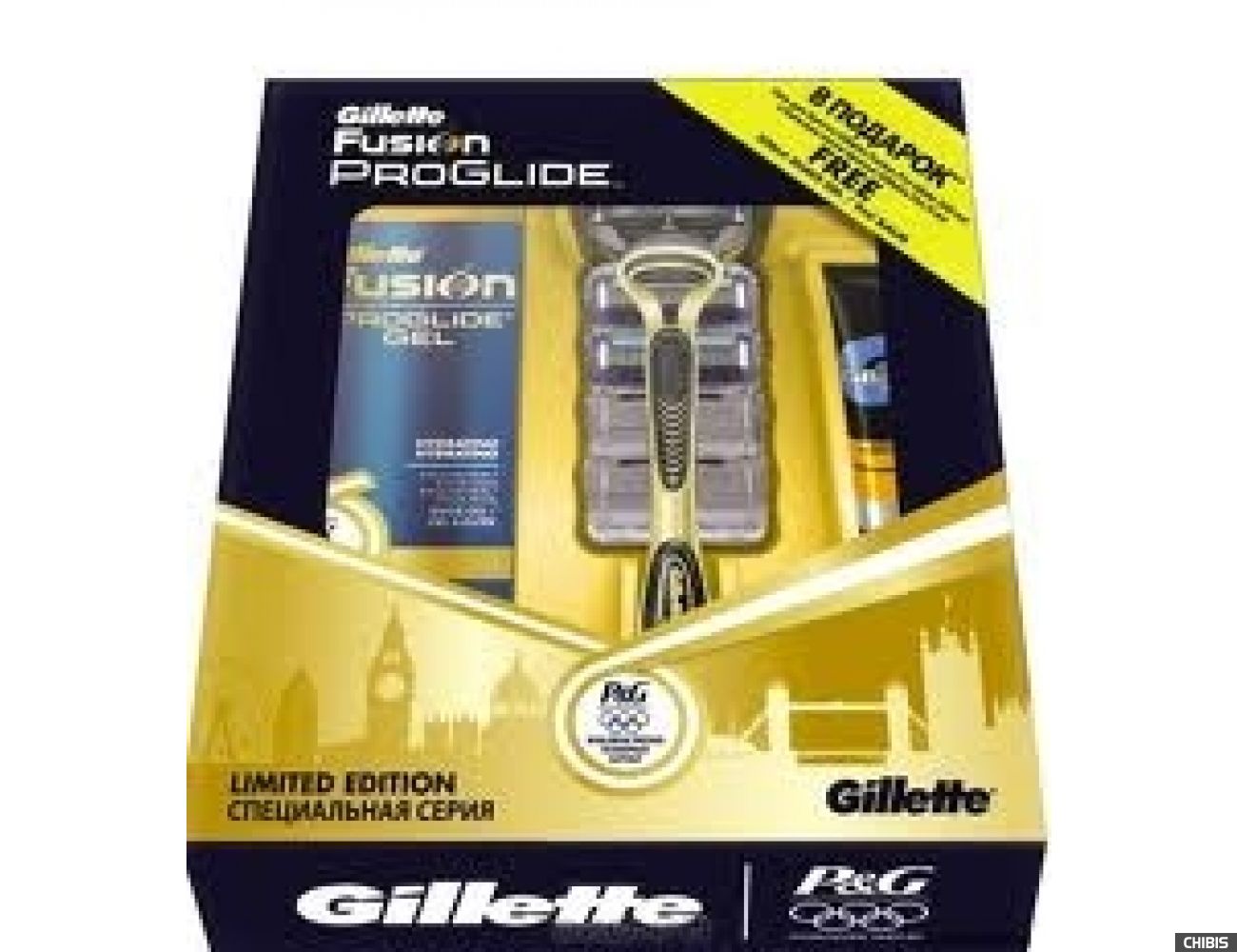 Набор Gillette Fusion ProGlide Power станок Gold+Гель д/б Увл 200 мл.+Бальз 3в1 9мл(7702018286942)