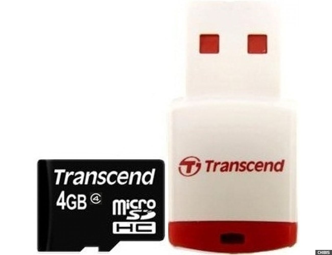 Карта памяти Transcend MicroSDHC 4GB (Class 4) + CardReader