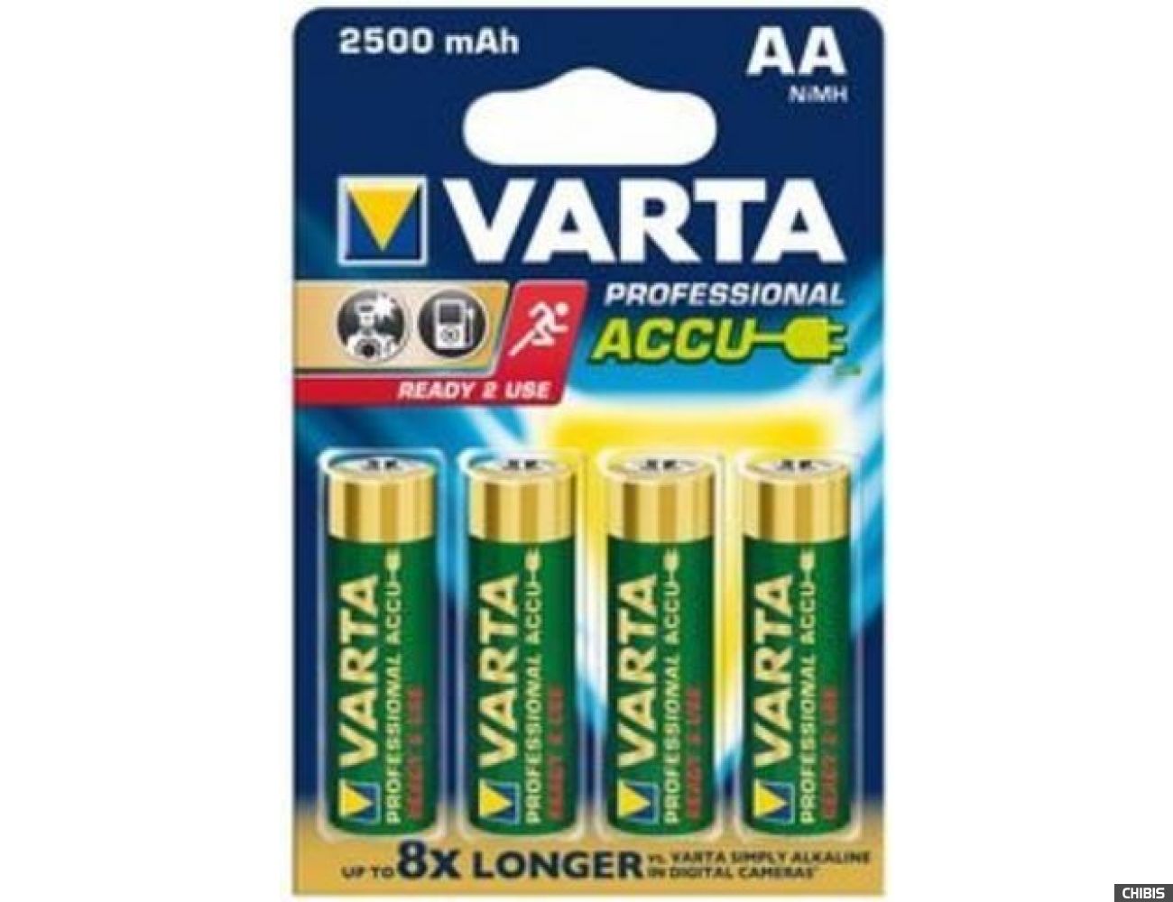 Аккумуляторные батарейки АА Varta 2500 mAh Professional (HR6 Ni-MH) 4/4 шт. 05716101404