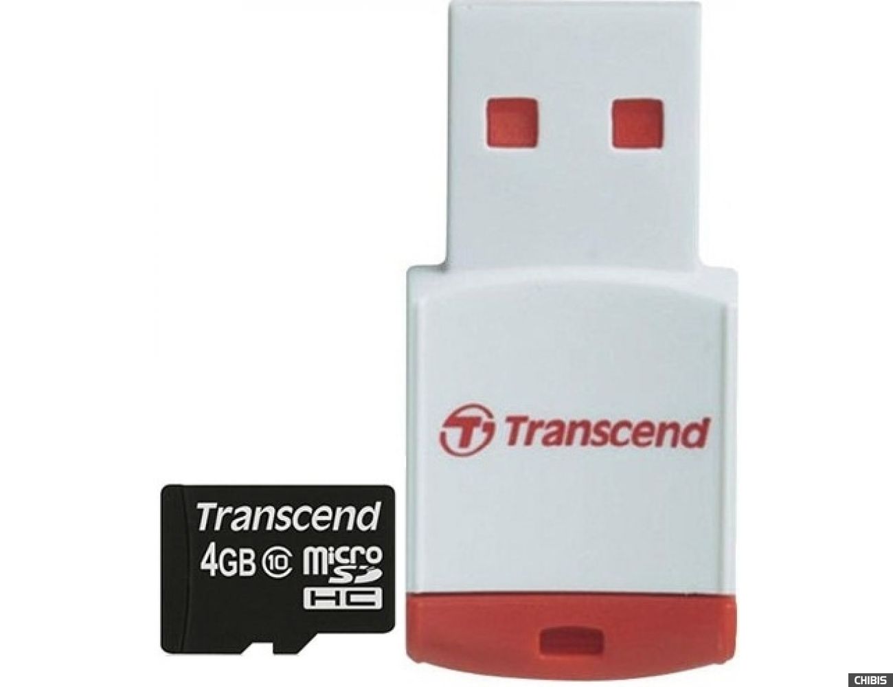 Карта памяти Transcend MicroSDHC 4GB (Class 10) + CardReader