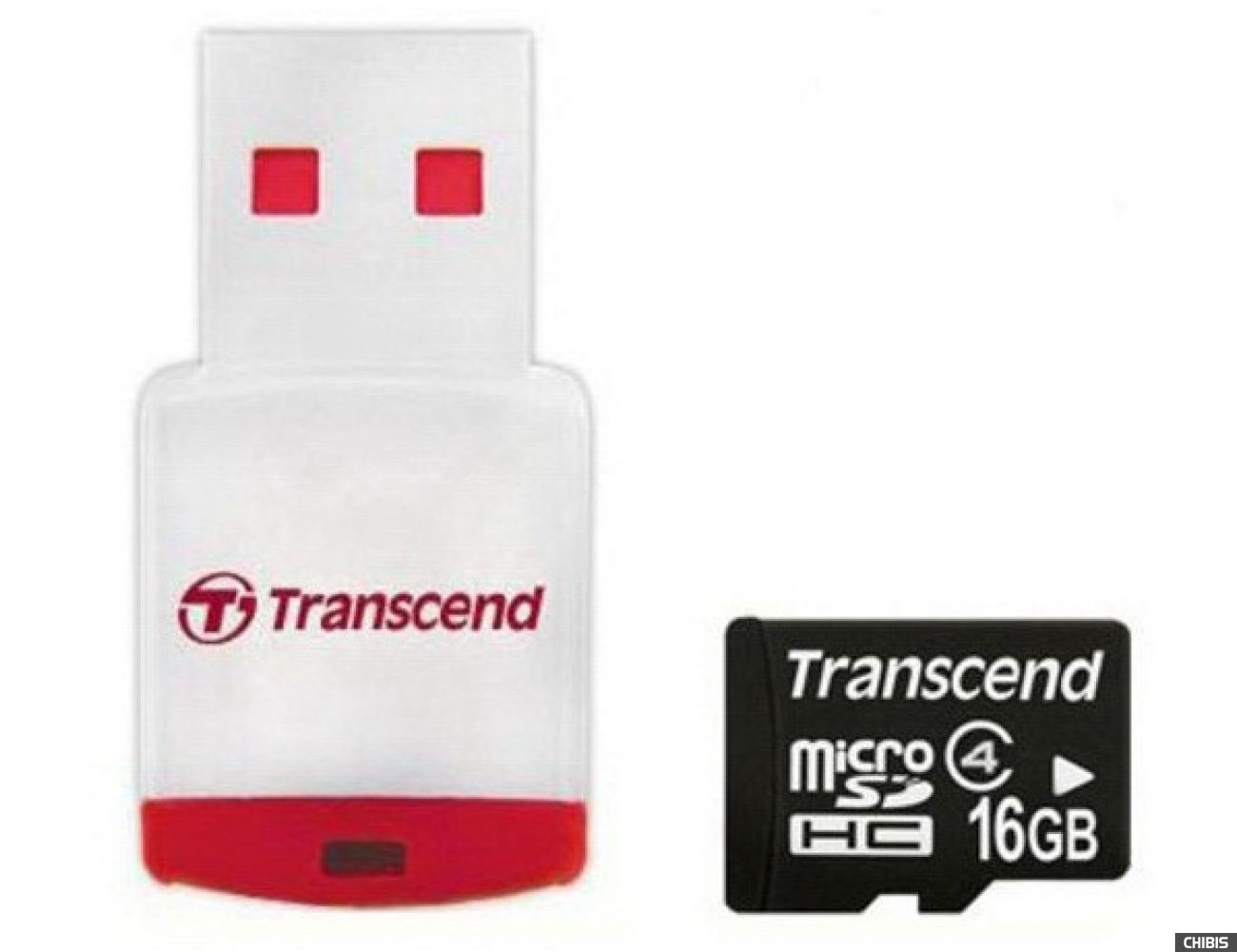 Карта памяти Transcend MicroSDHC 16Gb (Class 4) + CardReader