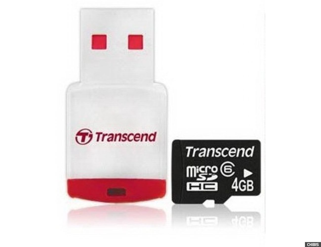 Карта памяти Transcend MicroSDHC 4Gb (Class 2) + CardReader
