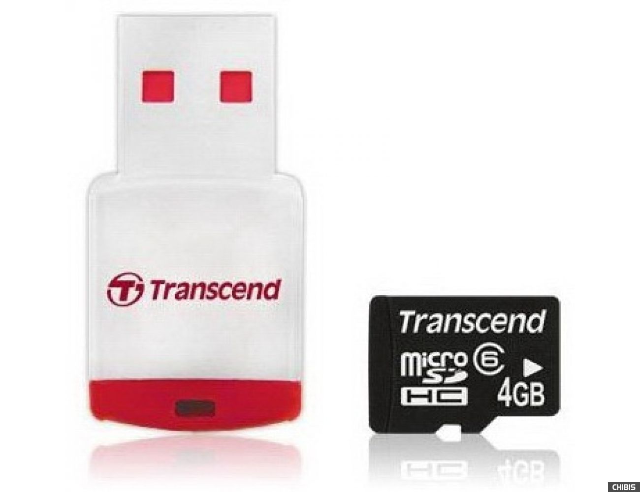 Карта памяти Transcend MicroSDHC 4Gb (Class 6) + CardReader