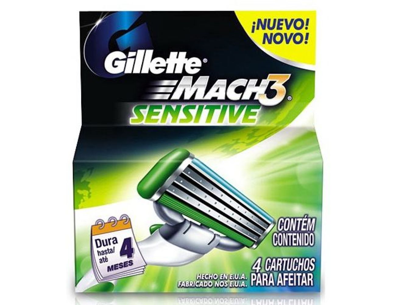 Gillette Mach3 Sensitive лезвия для станка 4 шт. 7702018037896