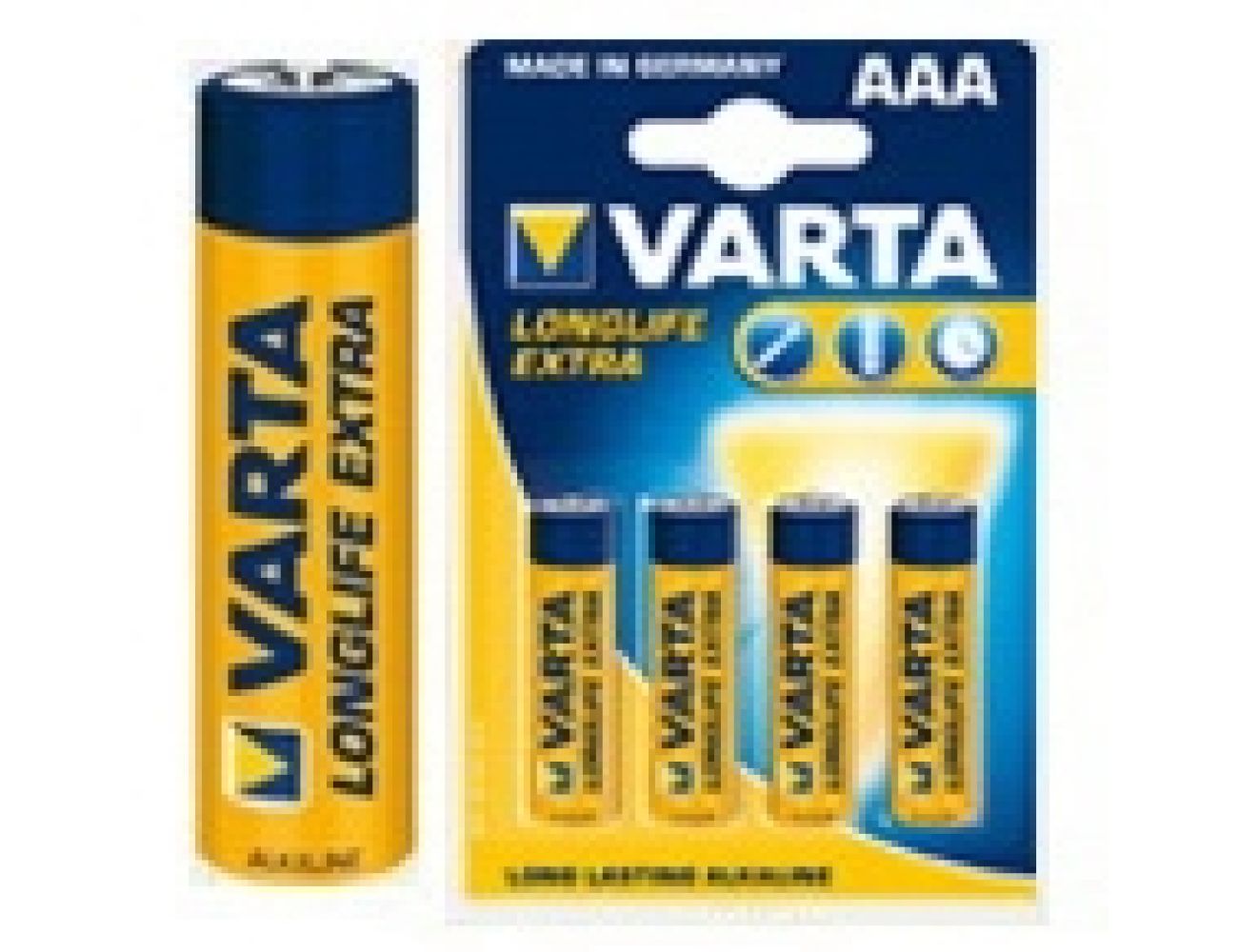 Батарейка Varta AAA Longlife Extra (LR03, 1.5V, Alkaline Щелочная) 1/4 шт.