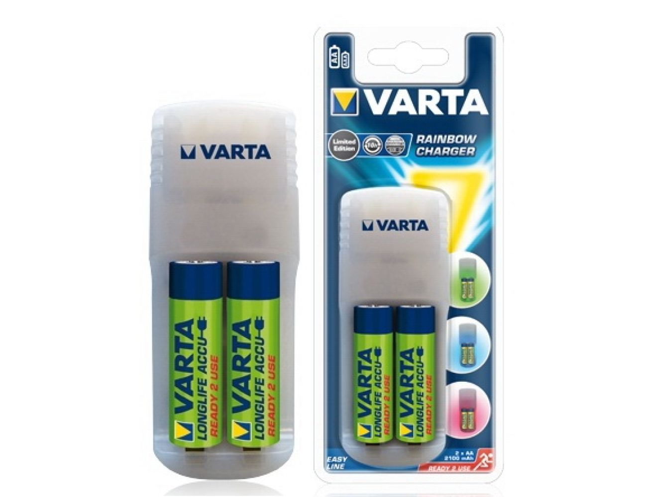 Зарядное устройство Varta Easy Energy Rainbow Charger + 2 AA 2100 mAh R2U (57636101451
)