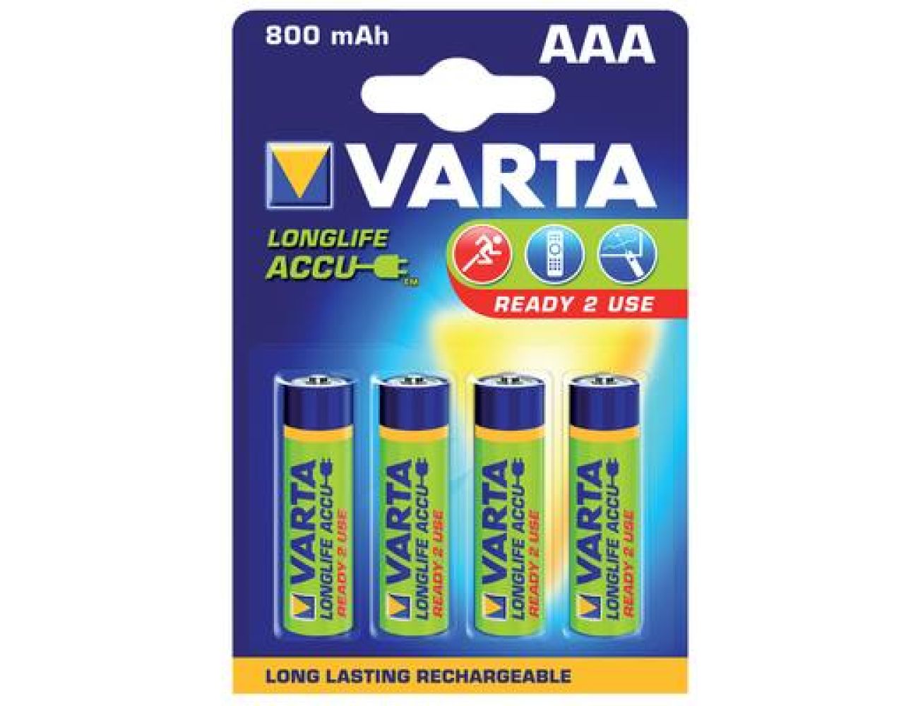 Аккумуляторные батарейки ААА Varta 800 mAh Longlife 4/4 шт. 56703101404
