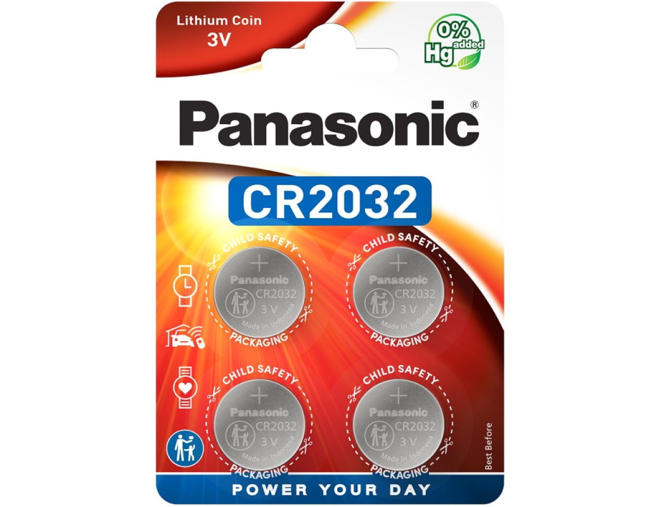 Батарейка CR 2032 3V Panasonic lithium 4 шт.