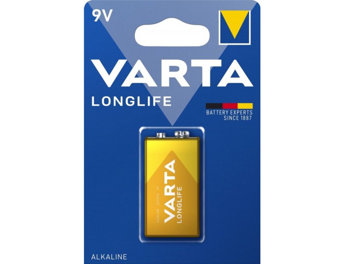 Батарейка Крона 9V 6LR61 Varta Longlife Extra 6F22 / Alkaline 04122101411 1 шт