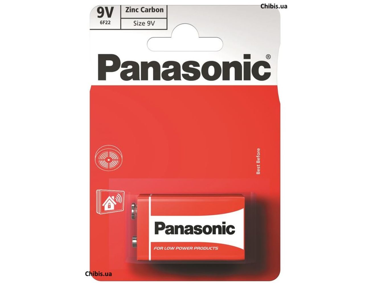 Батарейка 9V Panasonic RED ZINK угольно-цинковая блистер 1 шт
