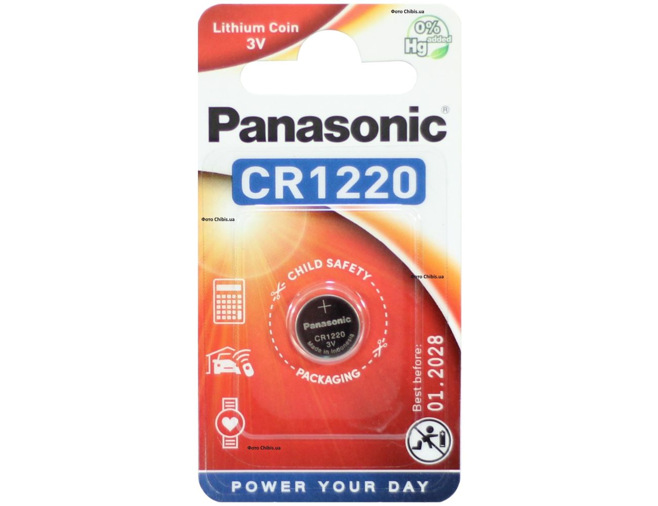 Батарейка CR1220 Panasonic 3V Литиевая 1 шт.