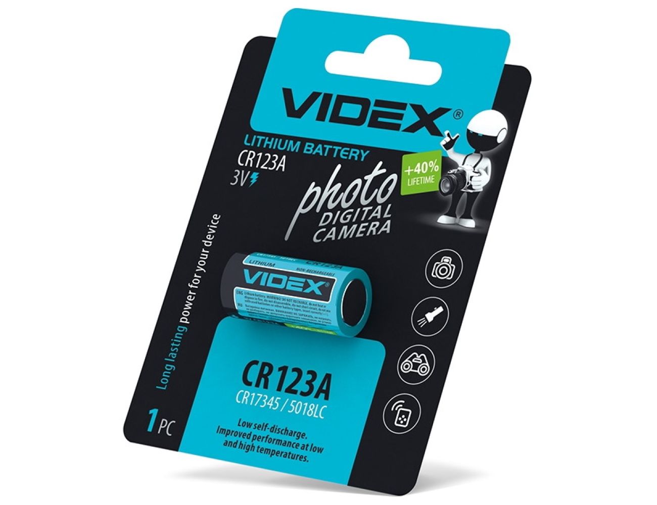 Батарейка Videx CR123A 3V