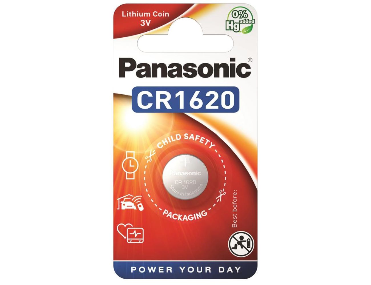 Батарейка Panasonic CR 1620 Литиевая 3V CR-1620EL/1B