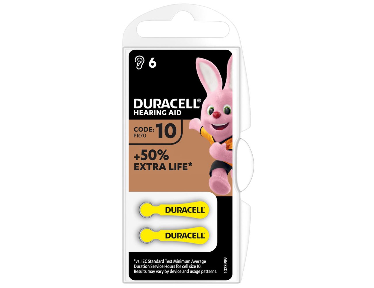 Батарейка DURACELL HA 10 упаковка на 6 шт.