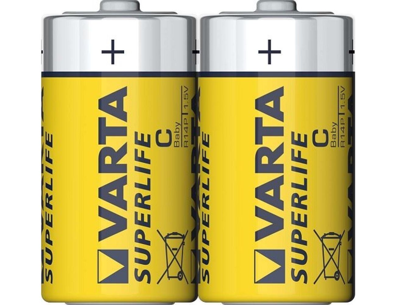 Батарейка R14 Varta Superlife C 1.5V Цинково-угольная пленка 2/2 шт. 