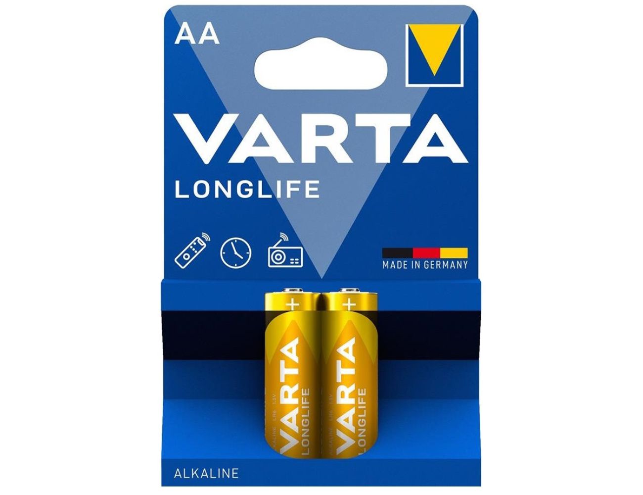 Батарейка АА Varta Longlife LR06 1.5V Alkaline блистер 2 шт. 04106101412