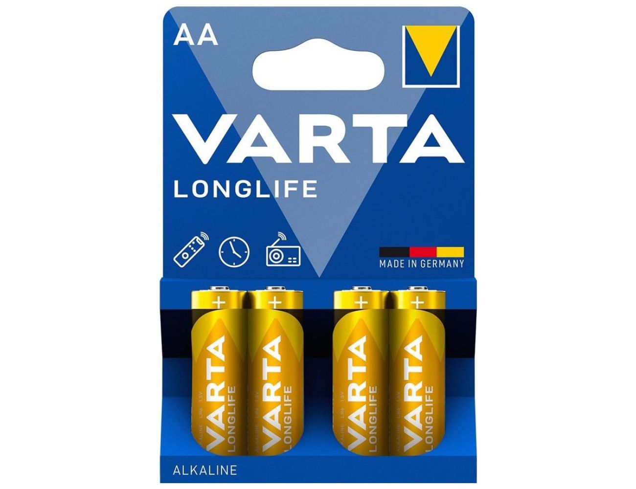 Батарейка AA Varta Longlife (LR06, 1.5V, Alkaline Щелочная) упаковка на 4 шт