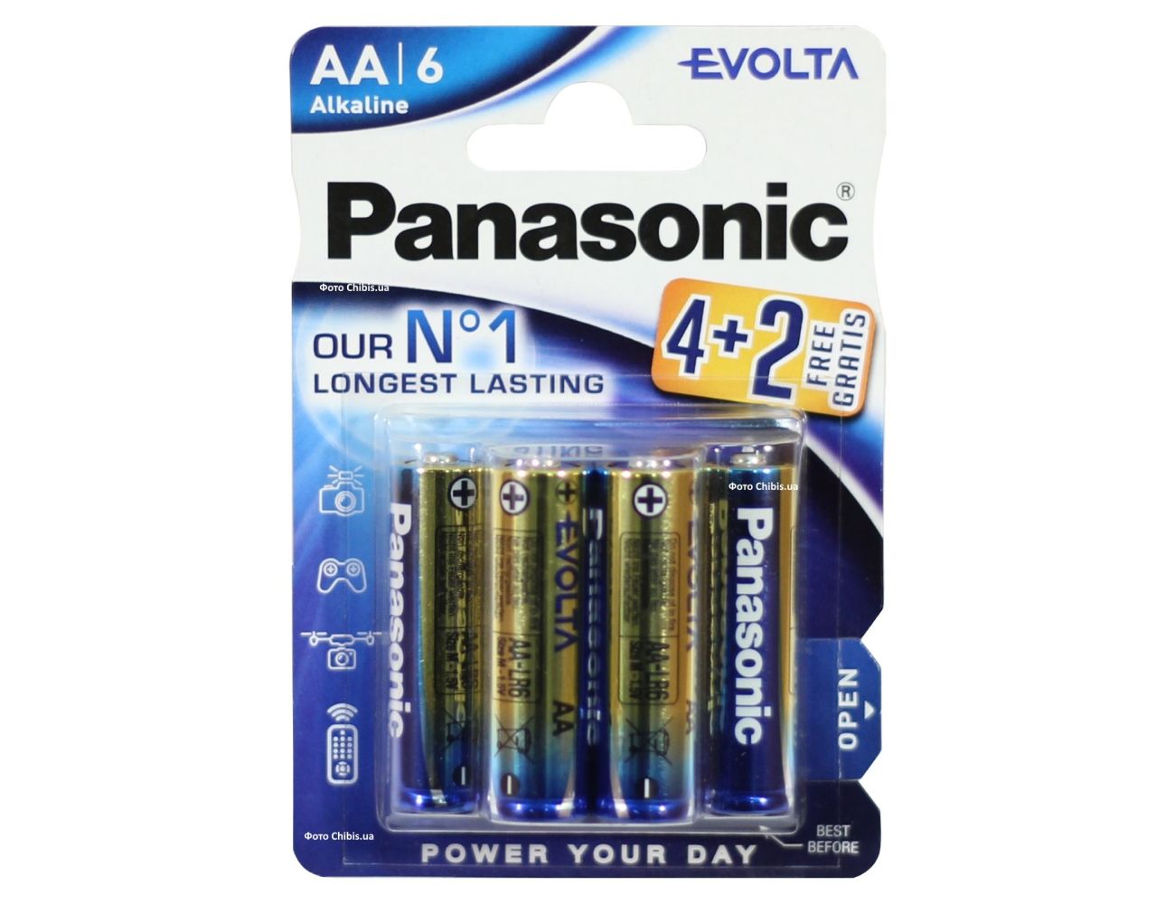 Батарейка АА Panasonic Evolta LR06 1.5V Alkaline 6 шт