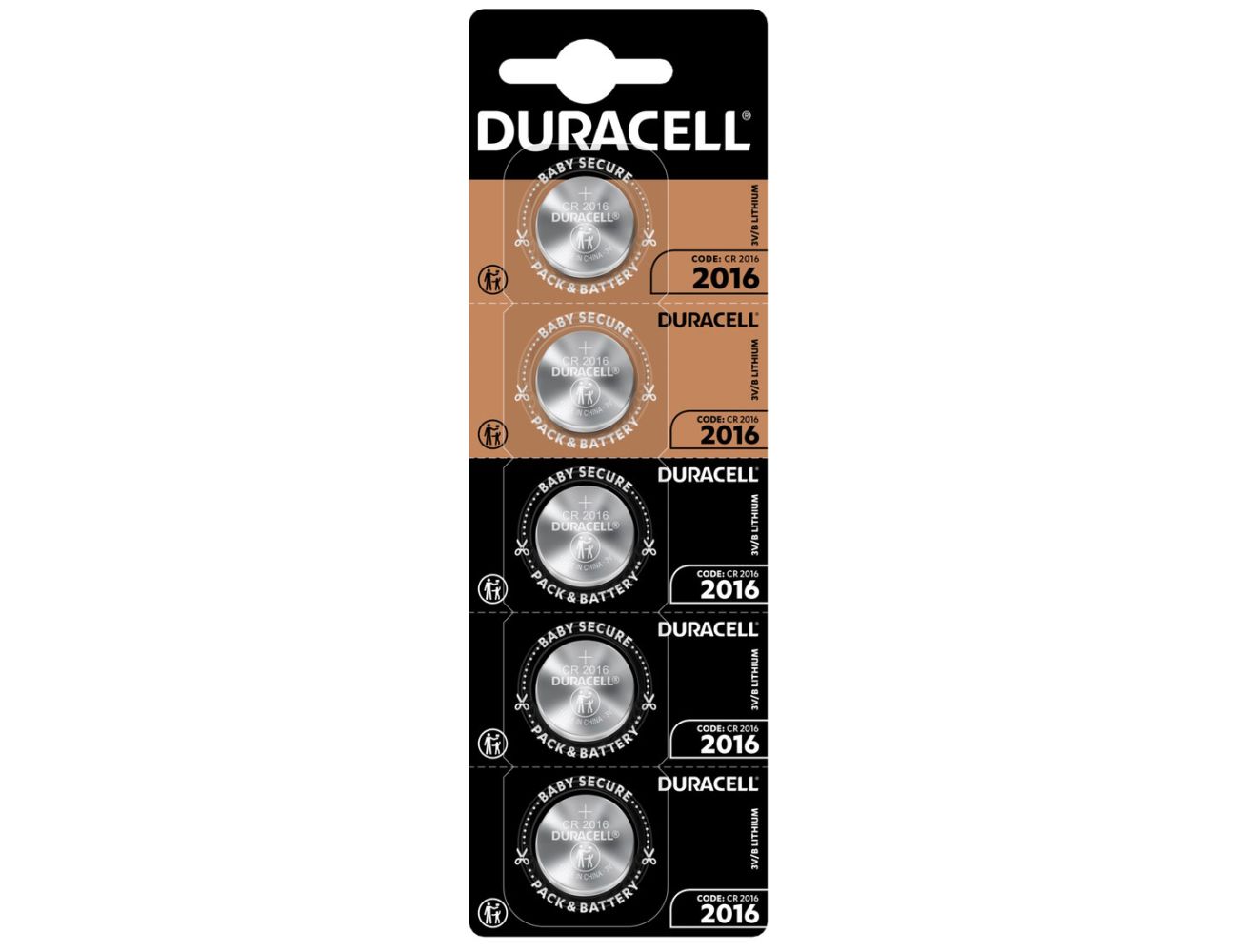 Батарейка Duracell CR-2016 3V Lithium 5 шт