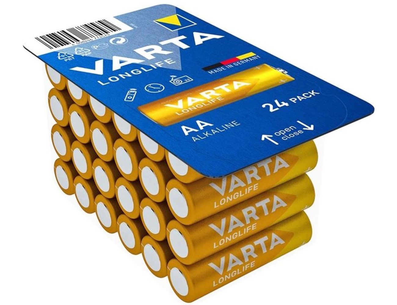Батарейки AA Varta Longlife LR06 1.5V Alkaline блистер 24 шт.