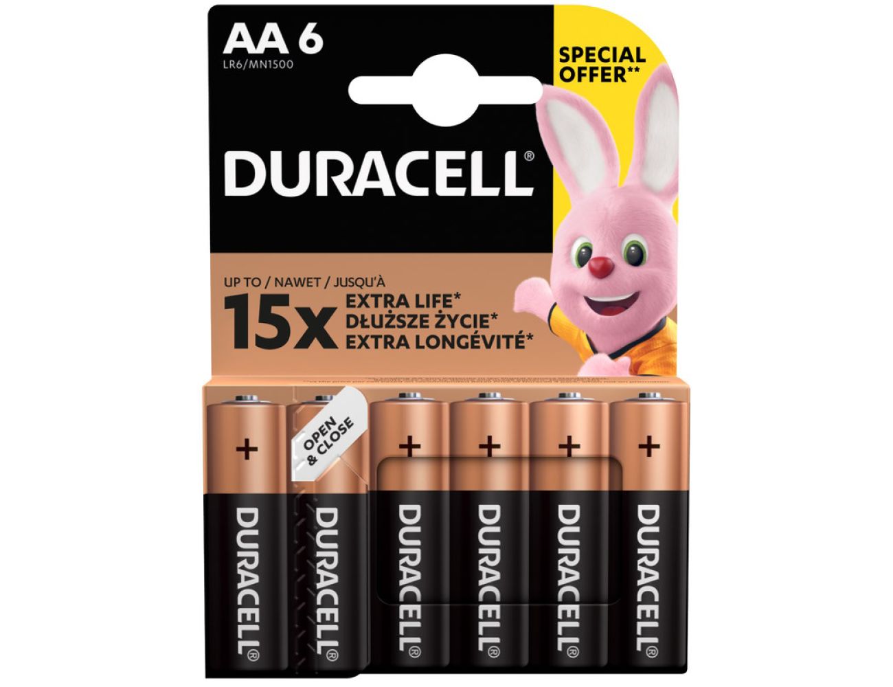 Батарейка Duracell LR06 MN1500 1.5V alkaline 6 шт