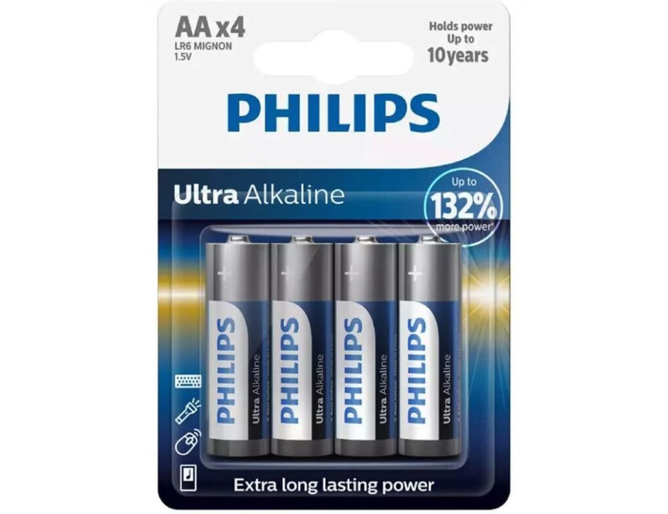 Батарейка Philips Ultra Alkaline AA 4 шт LR6E4B/10