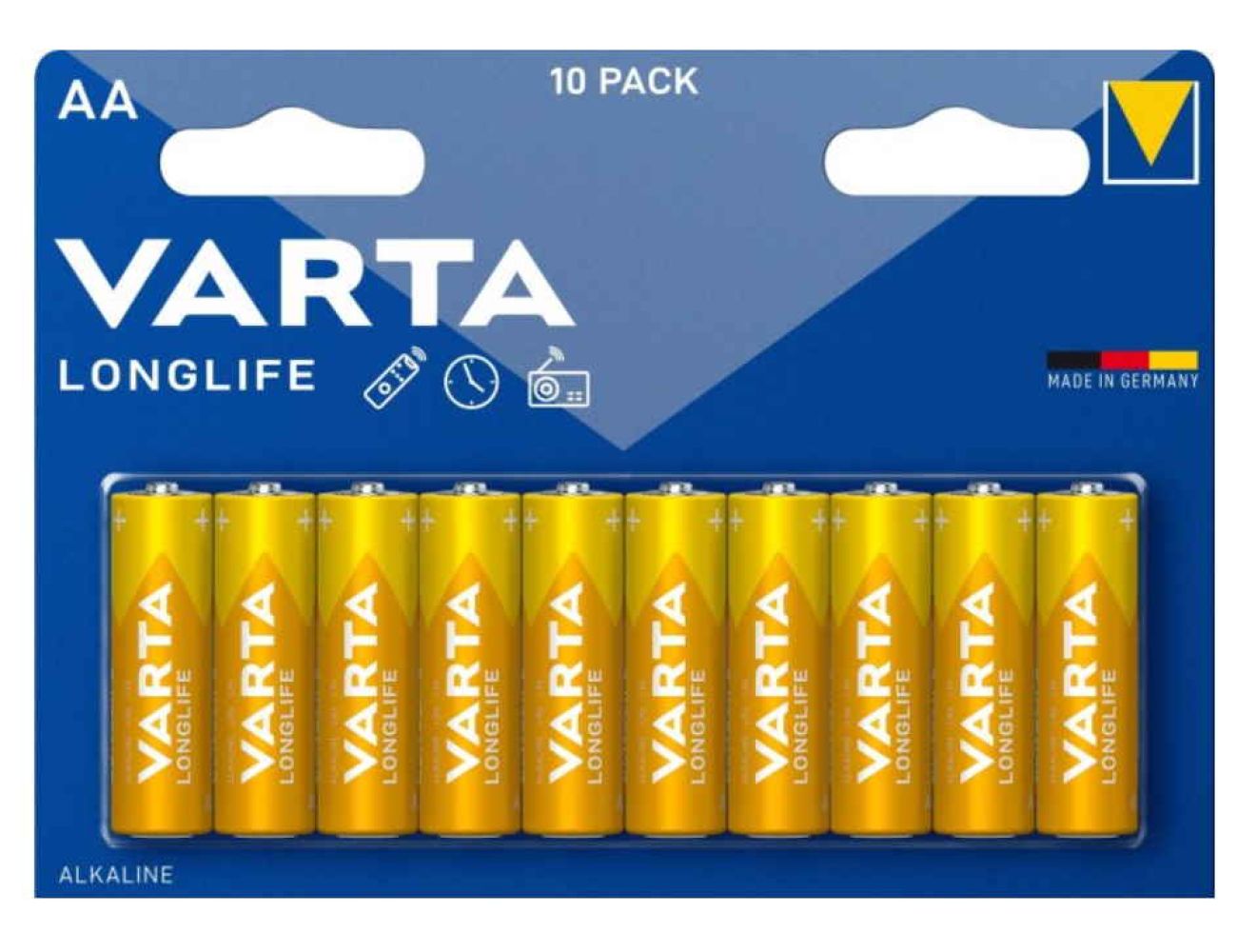 Батарейка АА Varta Longlife LR06 1.5V Alkaline блистер 10 шт.