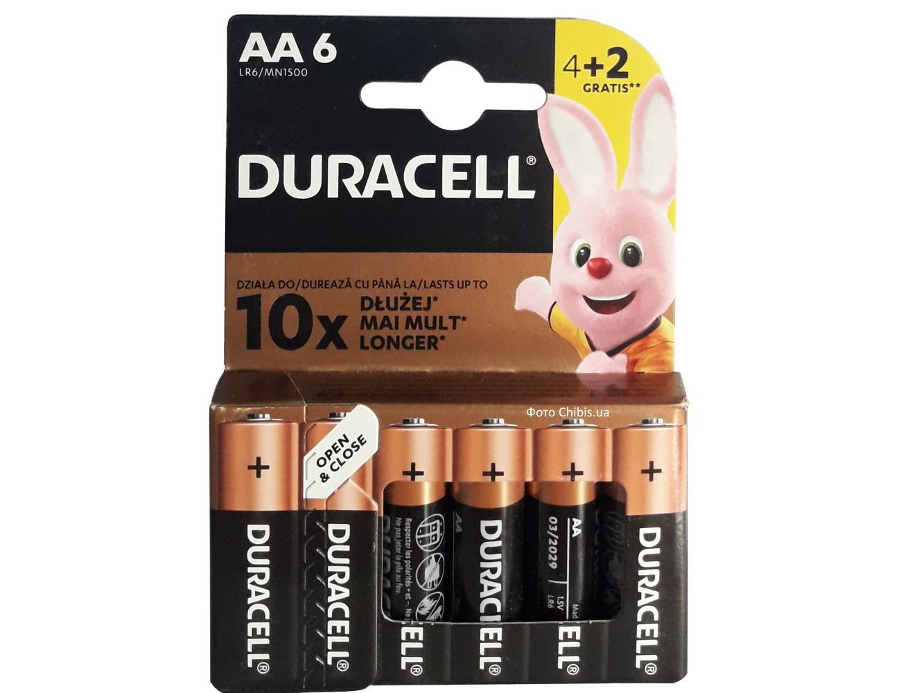Батарейка Duracell AA 6 шт 1.5 V Basic 4+2 блистер