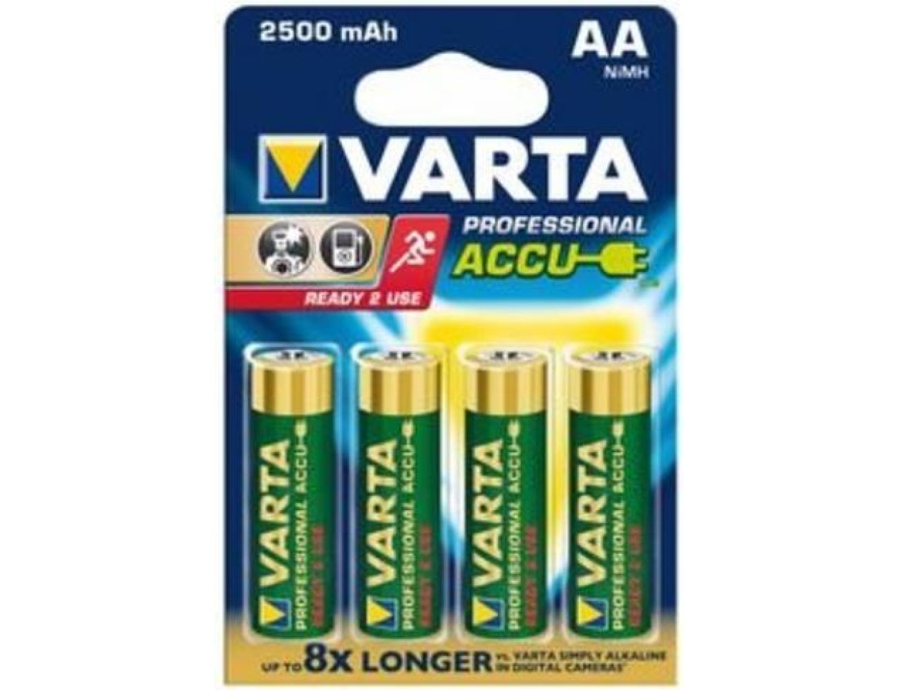 Аккумуляторные батарейки АА Varta 2500 mAh Professional (HR6 Ni-MH) 4/4 шт. 05716101404