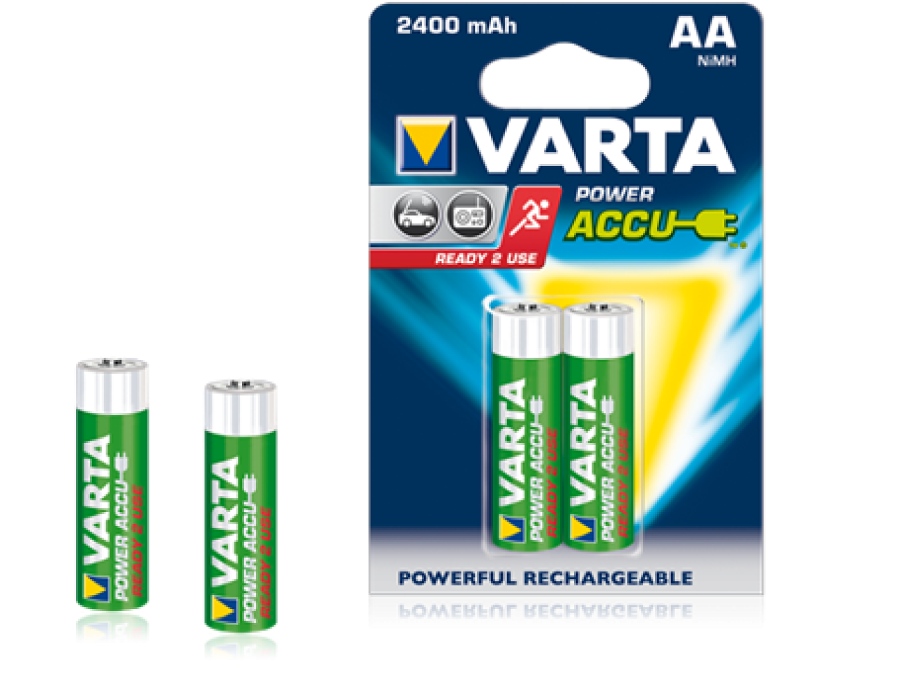 Аккумуляторные батарейки АА Varta 2400 mAh PowerAccu (HR6 Ni-MH) 1 шт.