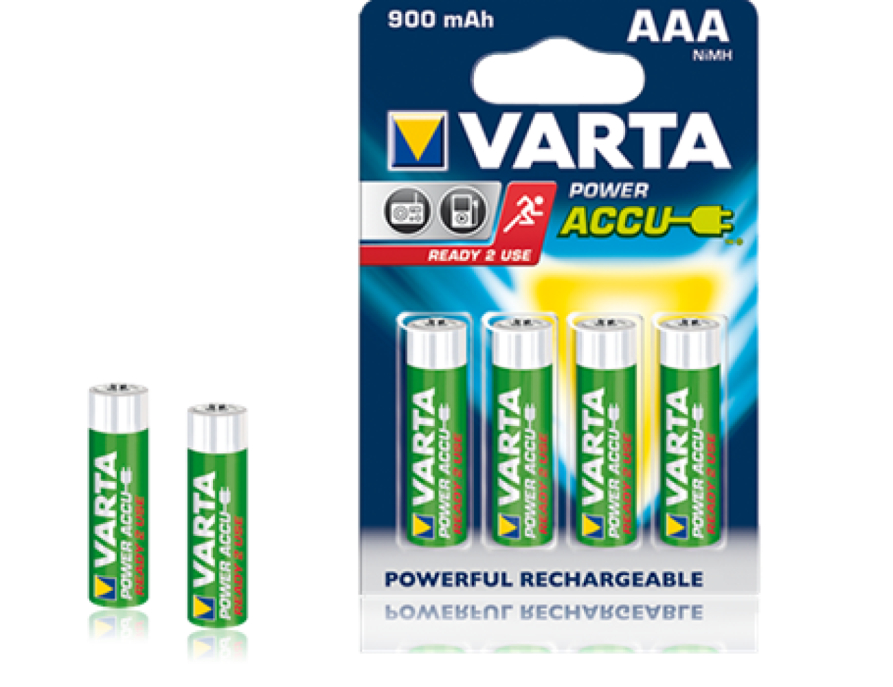 Аккумуляторные батарейки ААА Varta 900 mAh Power HR03, 900 mAh, 1.2V, Ni-Mh  56713101404