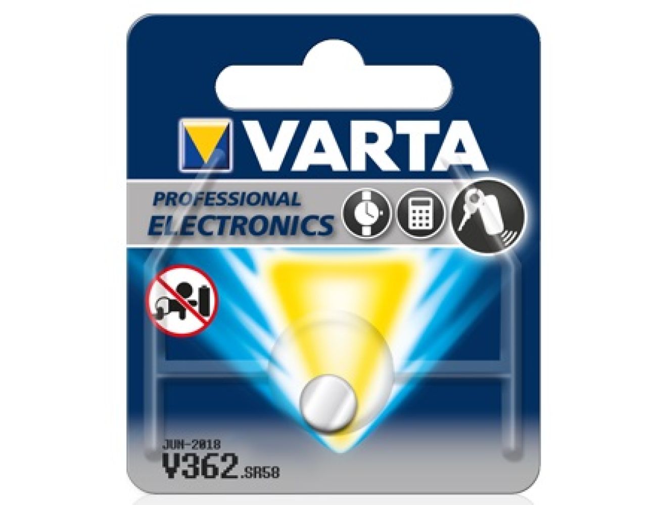 Батарейка Varta V362 (SR58, 21mAh, 1.55V, Оксид Серебра) 003621011111