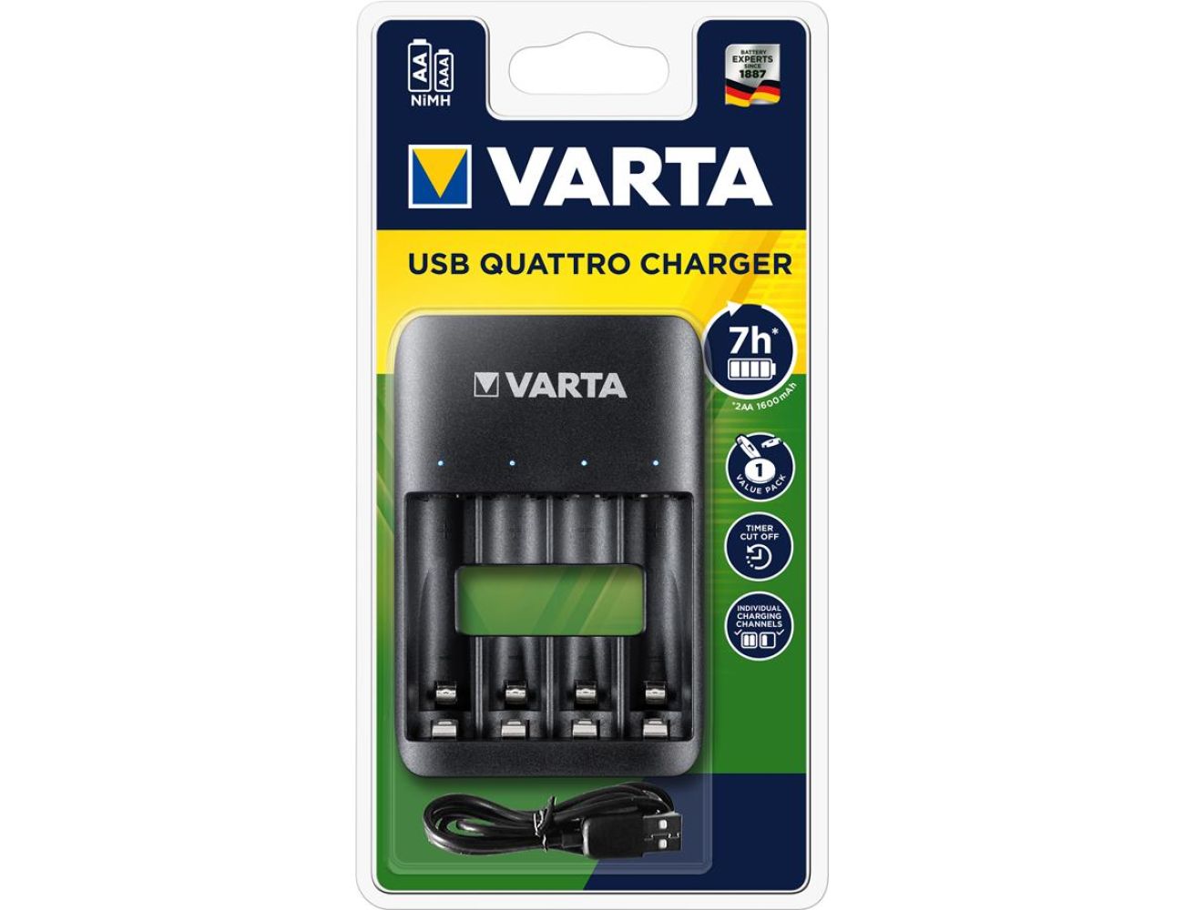 Зарядное устройство АА ААА Varta Value USB Quattro Charger Pro 4x 57652101401