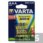 Аккумуляторные батарейки ААА Varta 800 mAh R2U HR3 Ni-MH 2/2 шт. 56703101402