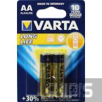 Батарейка АА Varta Longlife LR06 1.5V Alkaline блистер 2/2 шт.