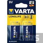Батарейка Крона Varta Longlife Extra 6LR61 9V Alkaline блистер 2 шт.