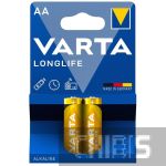 Батарейка АА Varta Longlife LR06 1.5V Alkaline блистер 2 шт. 04106101412