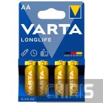 Батарейка АА Varta Longlife LR06 1.5V Alkaline блистер 4 шт.