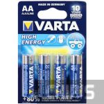 Батарейка АА Varta High Energy LR06 1.5V Alkaline блистер 4/4 шт.