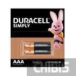 Батарейка ААА Duracell Basic LR03 1.5V Alkaline 2 шт. отрывная упаковка